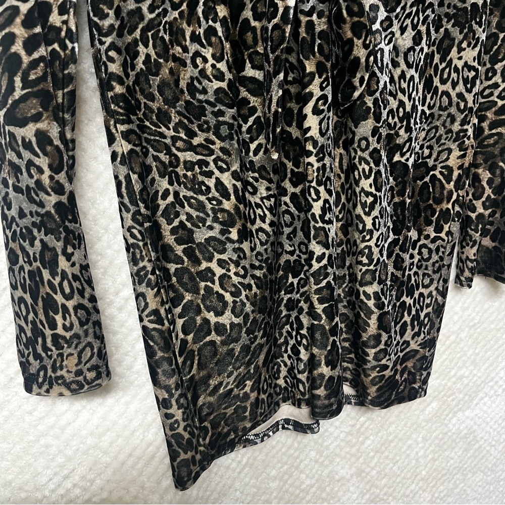 Love Riche Mini Dress Womens Leopard Print Bodycon Twisted Knot Large V Neck NWT - Picture 9 of 15